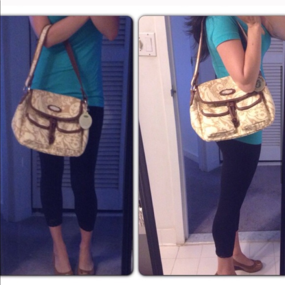 Brown and Cream Spartina 449 Shoulder Bag - Picture 2 of 9